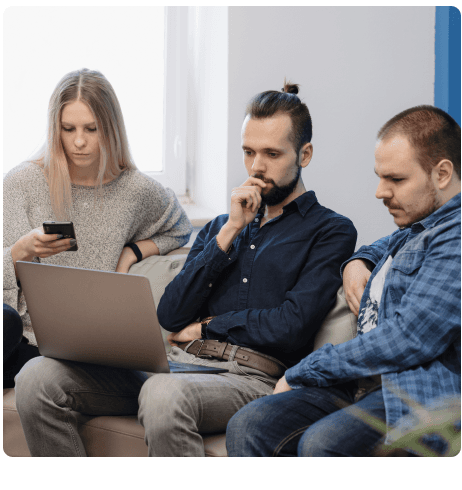 Business team discussing performance